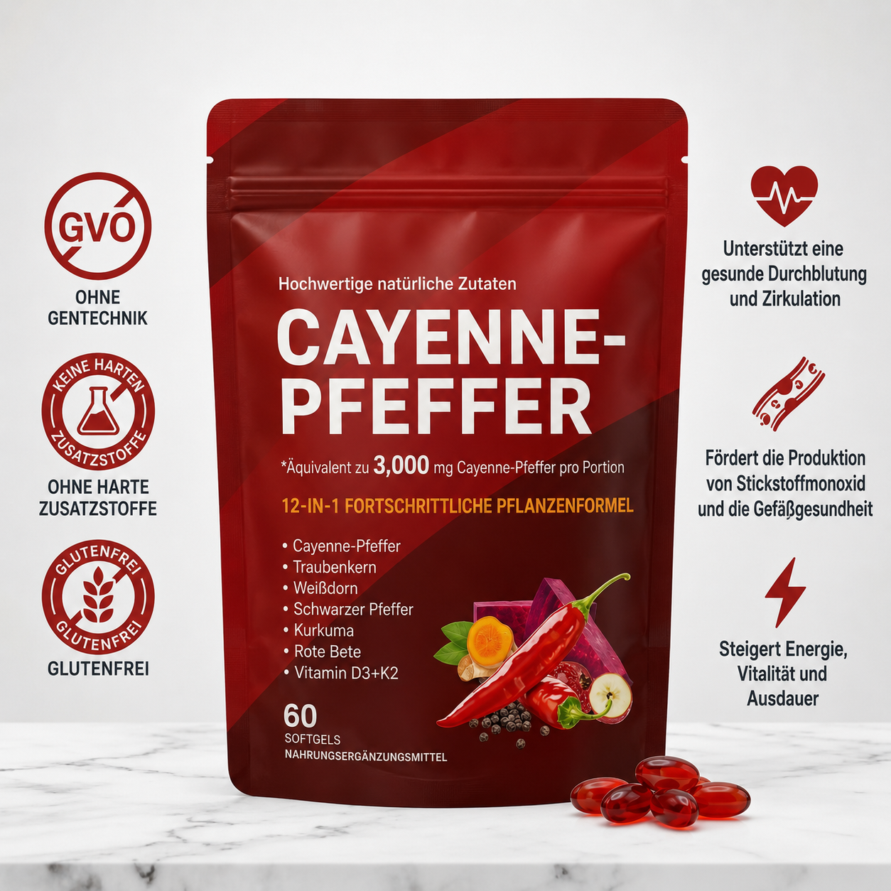 Cayennepfeffer-Weichkapseln