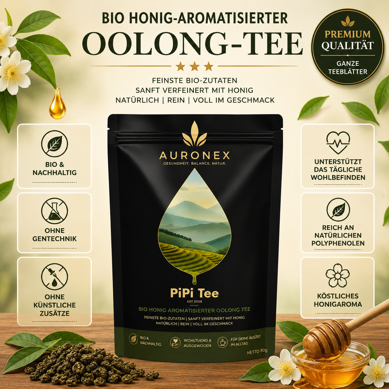 Organic Honey Scented Oolong Tea Bags Subs