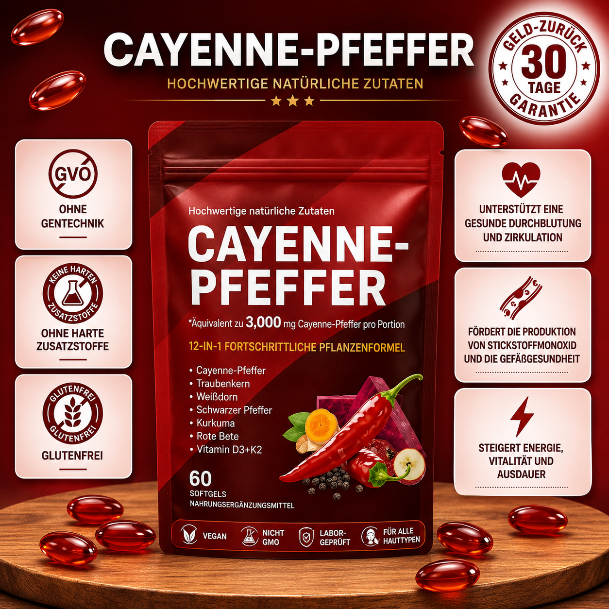 Cayennepfeffer-Weichkapseln