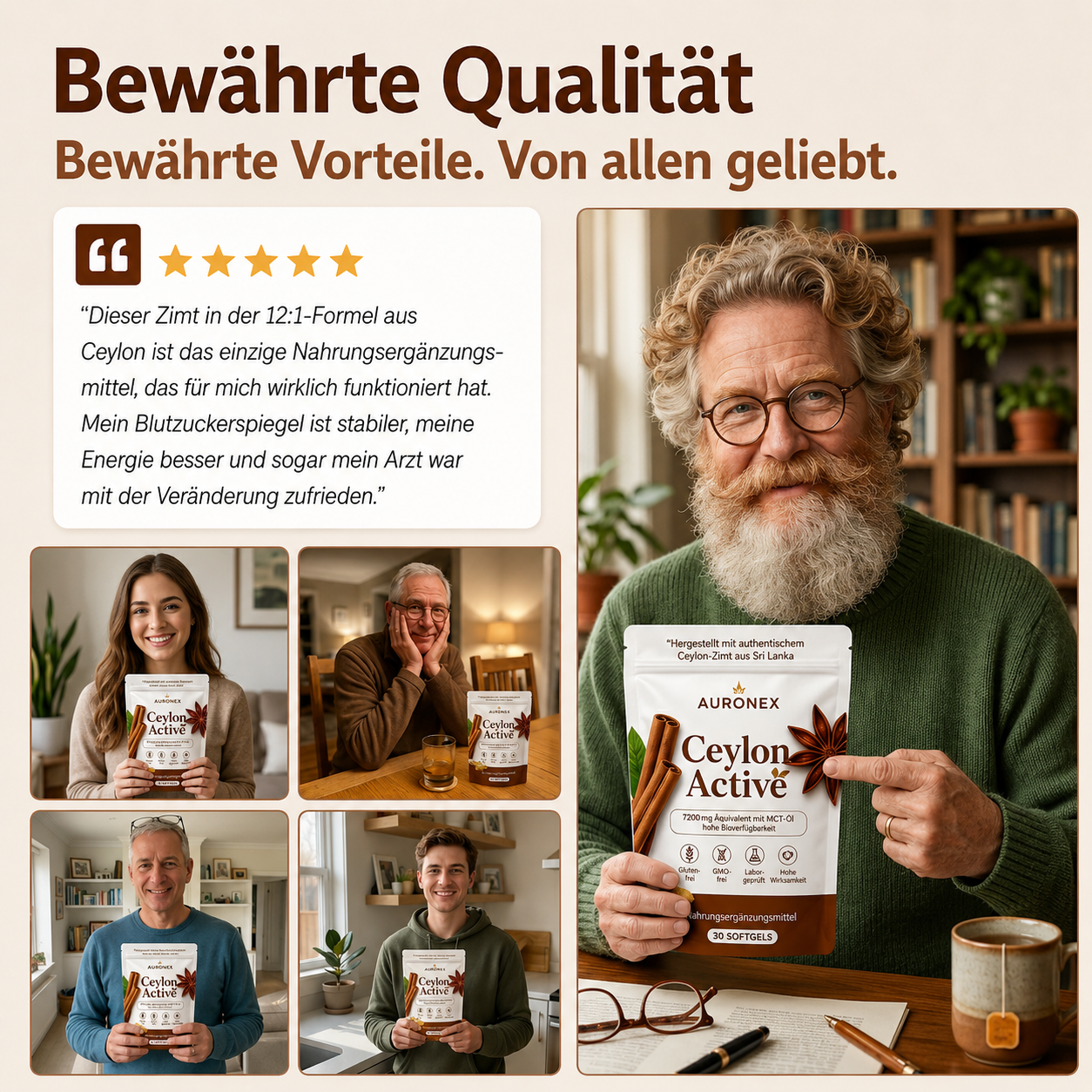 Auronex® Ceylon Active – 7200 mg Äquivalent mit MCT-Öl