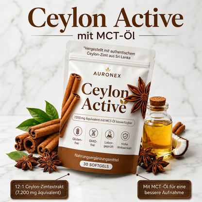 Auronex® Ceylon Active – 7200 mg Äquivalent mit MCT-Öl