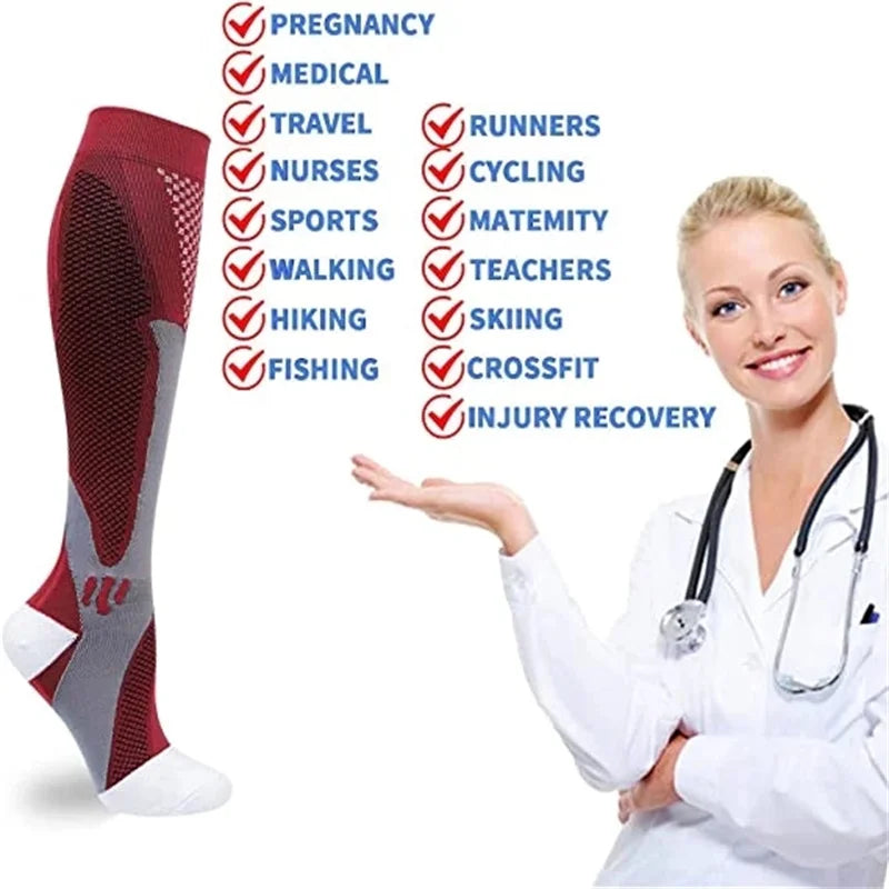 Graduated Compression Socks — Knee-High Support for Swollen Legs, Varicose Veins & All-Day Comfort