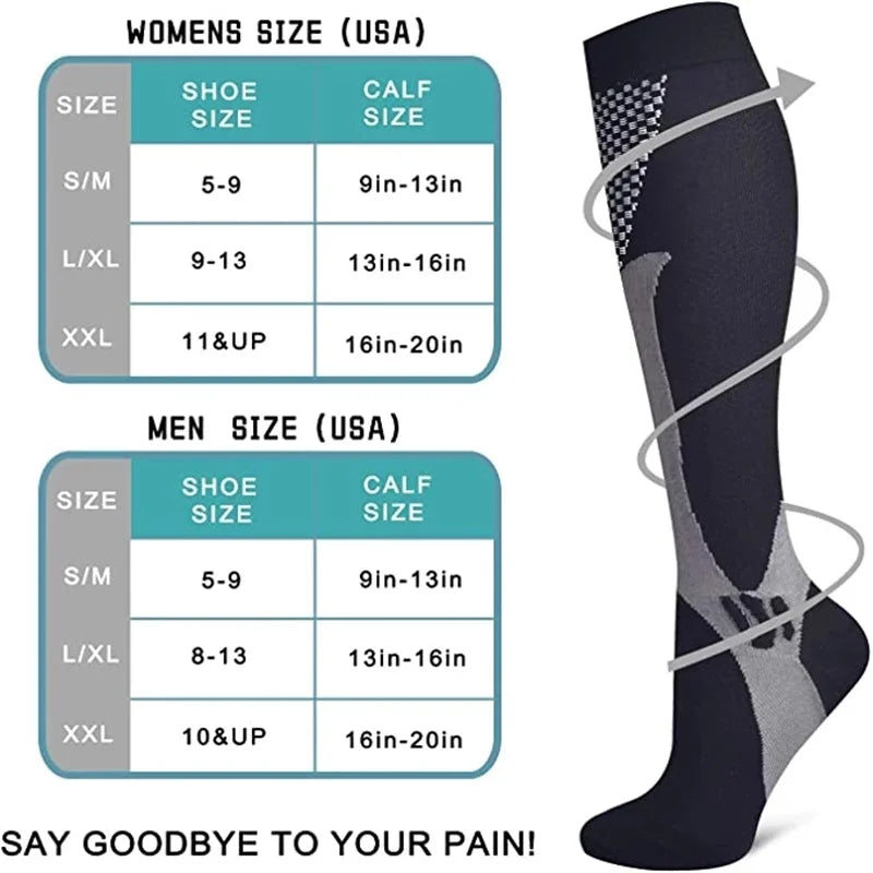 Graduated Compression Socks — Knee-High Support for Swollen Legs, Varicose Veins & All-Day Comfort