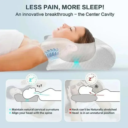 Ergonomic Butterfly Cervical Pillow — Memory Foam Neck Support for Pain Relief & Deep Sleep