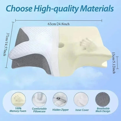 Ergonomic Butterfly Cervical Pillow — Memory Foam Neck Support for Pain Relief & Deep Sleep