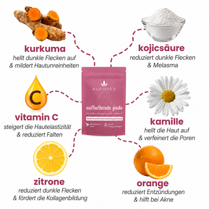 Aufhellende Kurkuma- und Kojisäure-Pads