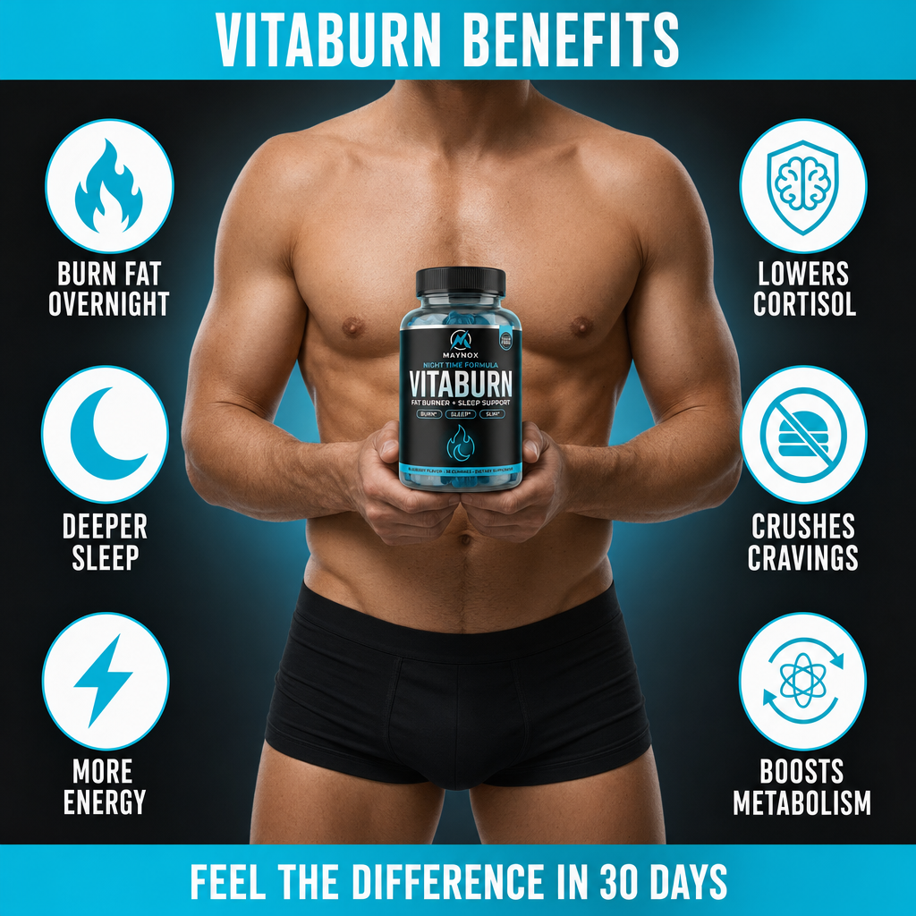 VitaBurn | Nighttime Fat Burner Gummies for Men with Melatonin - Blueberry