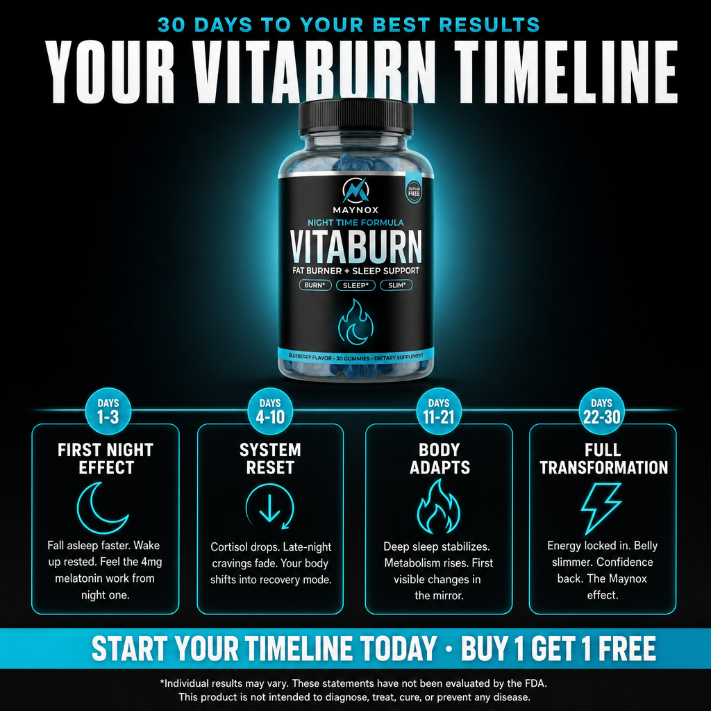 VitaBurn | Nighttime Fat Burner Gummies for Men with Melatonin - Blueberry